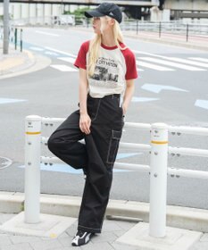 WEGO グラフィックサイドリボンドロストショートT