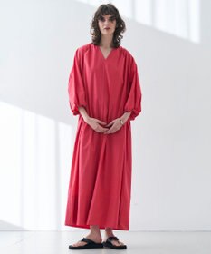 BEIGE， 【洗える】MALLOW / コットンパフスリーブマキシドレス