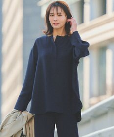 UNFILO L 【セットアップ着用可】ドライダブルクロス スキッパーブラウス