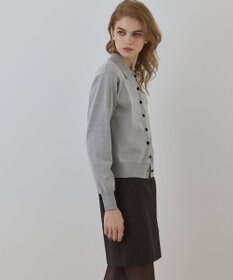 GRACE CONTINENTAL バイカラーロゴニットカーディガン