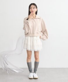 earth music&ecology ハーフジップラインプルオーバー