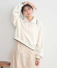 earth music&ecology ハーフジップラインプルオーバー