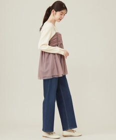 ANY SIS 【洗える】チュールレイヤード キャミソール