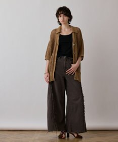 GRACE CONTINENTAL メッシュスキッパーニットカーディガン