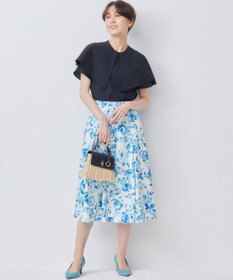 組曲 S スプレーローズプリント フレアスカート
