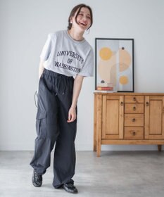 WEGO 【ウエストゴム】ナイロンイージーワイドカーゴパンツ