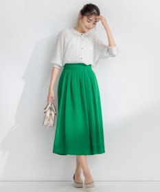 組曲 【洗える・イージーケア】カラーボイル フレアスカート