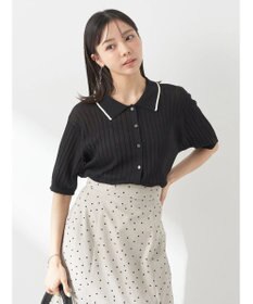 earth music&ecology ラインポロニットカーディガン