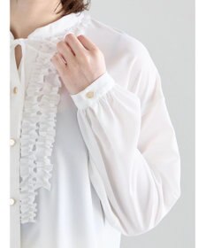 Te chichi フロントフリルキーネックブラウス