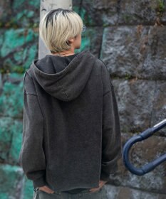 WEGO 【ユニセックス着用ITEM】ヴィンテージグラフィックキーネックプルパーカー