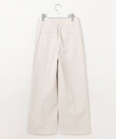 23区 【セットアップ対応/洗える】コットンリネン オックスストレッチ ワイド パンツ