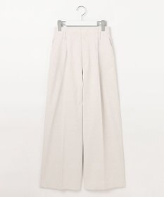 23区 【セットアップ対応/洗える】コットンリネン オックスストレッチ ワイド パンツ