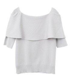 earth music&ecology リボン半袖ニットプルオーバー