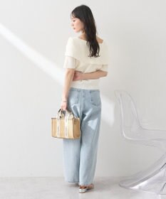 earth music&ecology リボン半袖ニットプルオーバー