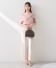 earth music&ecology リボン半袖ニットプルオーバー