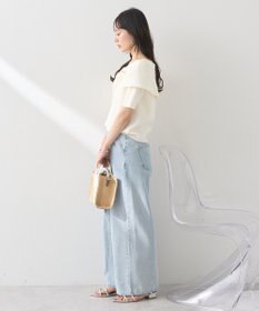 earth music&ecology リボン半袖ニットプルオーバー