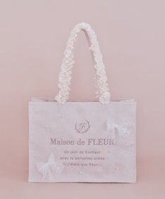 Maison de FLEUR レースリボンフリルハンドルスクエアトートMバッグ