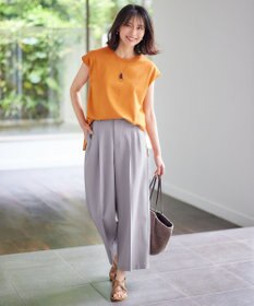 ANY 【洗濯機可能/ウエストゴム】美脚２タック ワイドパンツ