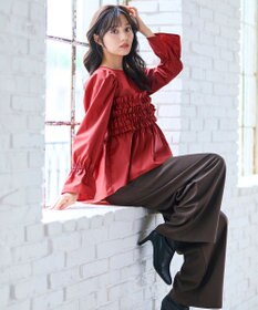 Feroux フリルギャザー ブラウス