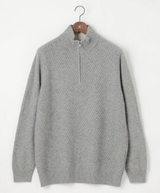 JOSEPH ABBOUD 【キングサイズ】カシミヤブレンド ハイネック ZIP プルオーバーニット