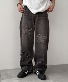 WEGO スターモチーフオーバーダイバギーパンツ