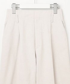 23区 【セットアップ対応/洗える】コットンリネン オックスストレッチ ワイド パンツ