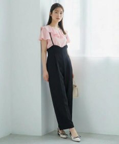 Feroux 【洗える・汗ジミが目立たない】ラッフル襟Tシャツ