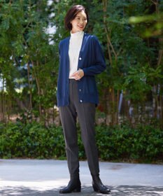 J.PRESS LADIES L 【洗える】シルキーレーヨンストレッチ Vネック カーディガン