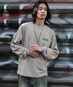 WEGO ワッフルグラフィックT（LS）