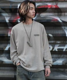 WEGO ワッフルグラフィックT（LS）