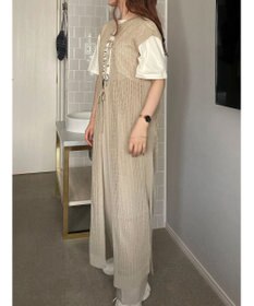 Green Parks 前後２Ｗａｙ　透かし柄ニットワンピース