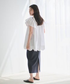 #Newans 【イージーケア】スカラップヘムチュニックブラウス