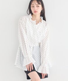 earth music&ecology 【イージーケア】TRキュプラダブルボタンフリルシャツ