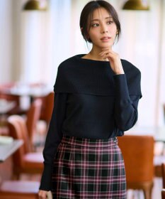 ANY SIS 【WEB・一部店舗限定】オフショルダー ニット ブラック