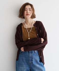 YECCA VECCA ドライタッチシアーバンドカラーシャツ