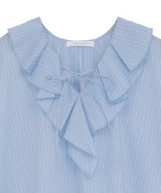 Green Parks ノースリーブストライプフリルブラウス