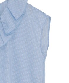 Green Parks ノースリーブストライプフリルブラウス