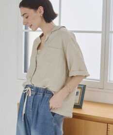 WEGO 【ANGIE VINTAGE】接触冷感開襟シャツ