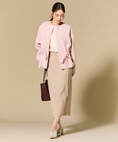 BEIGE， CHLOR / ウールシルク配色クルーネックニット