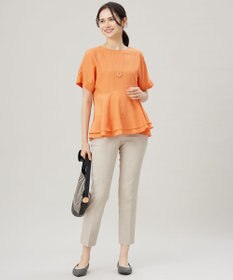 自由区 【洗える】ソフトリネンペプラム ブラウス