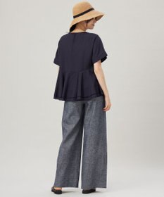 自由区 【洗える】ソフトリネンペプラム ブラウス