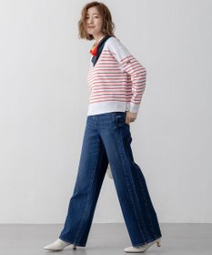 23区 【RED CARD TOKYO×23区/VERY3月号掲載】デニム ライン ワイドパンツ