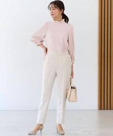 組曲 L 【KUMIKYOKU NAVY】コンフォータブルドレープ フリルテーパードパンツ