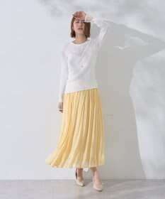 YECCA VECCA シャイニーサテンプリーツスカート