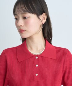 earth music&ecology 半袖ポロニットプルオーバー