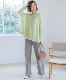 23区 S 【ご好評につき新色追加】ナチュラルコットンベアコンビ ペプラム カットソー