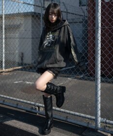 WEGO 【ユニセックス着用ITEM】ブリーチグラフィックZIPパーカー