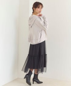 Feroux 【洗える】バックフリル ダンボールパーカー