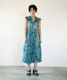 GRACE CONTINENTAL シフォンプリントティアードワンピース