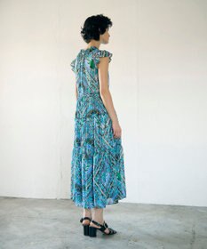 GRACE CONTINENTAL シフォンプリントティアードワンピース